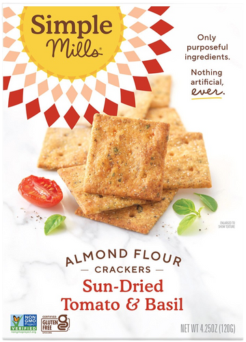 Sundried Tomato & Basil Almond Flour Crackers