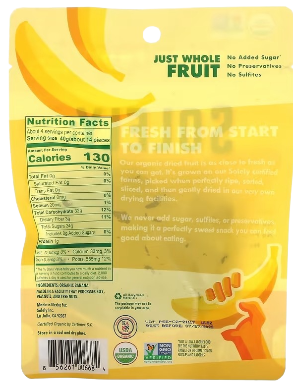 Organic Dried Banana Bitecoins