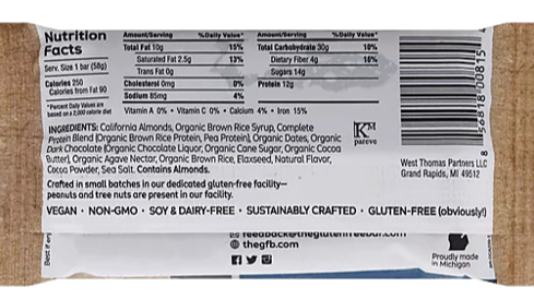 Dark Chocolate Almond Bar