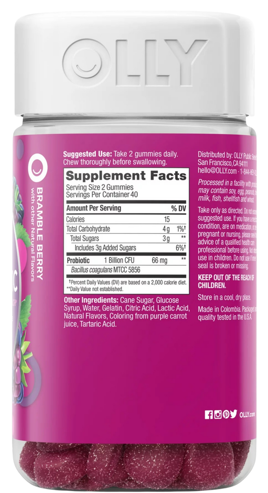 Berry Probiotic Immune & Digestive Health Gummies 80 Ct
