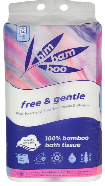 Bamboo Toilet Paper 12 Mega Rolls