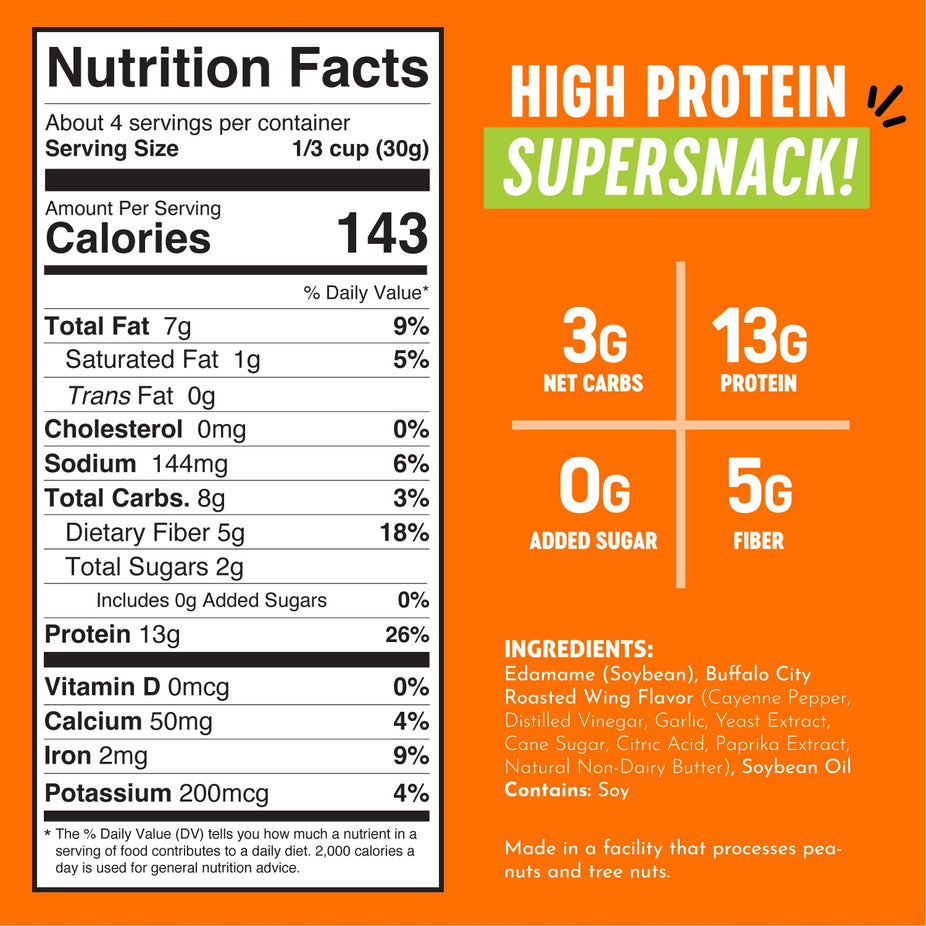 Buffalo Crunchy Roasted Edamame Bean