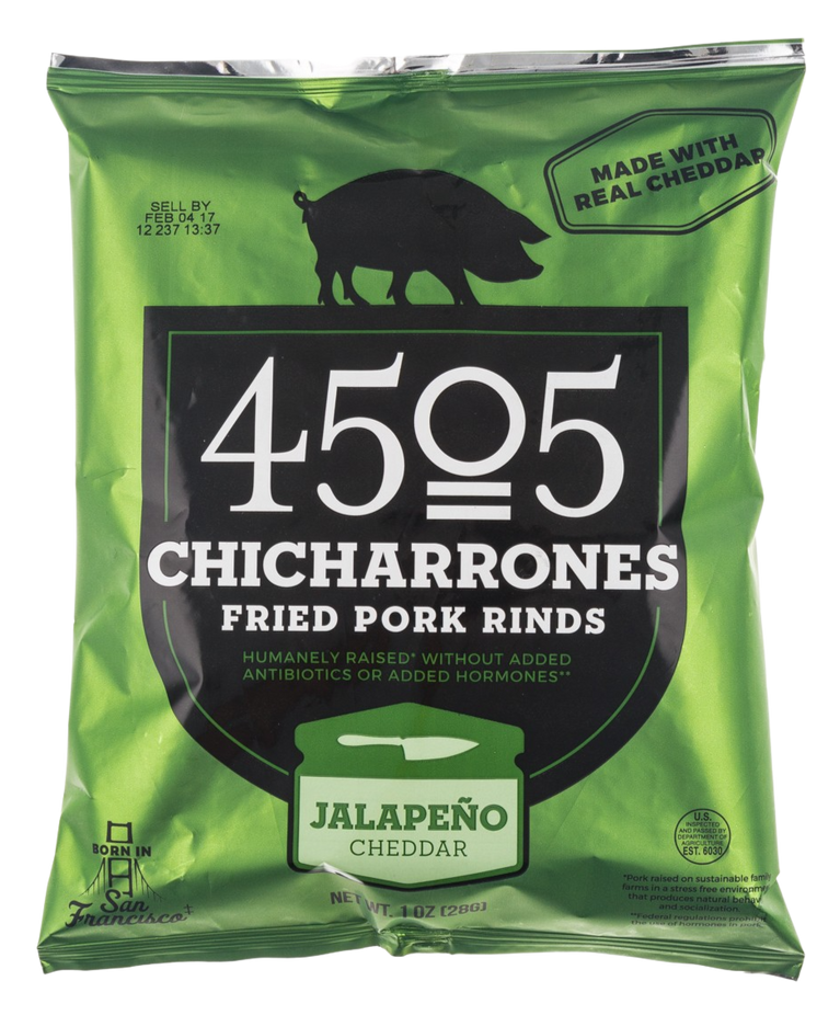 Jalapeno Cheddar Fried Pork Rinds