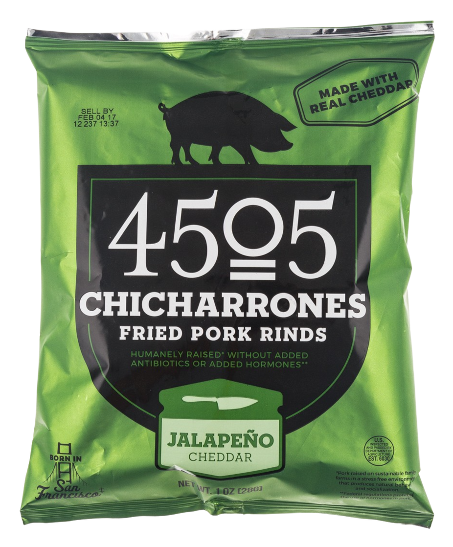 Jalapeno Cheddar Fried Pork Rinds