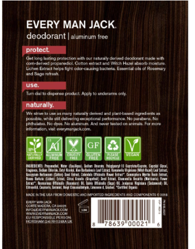 Aluminum Free Deodorant - Cedarwood