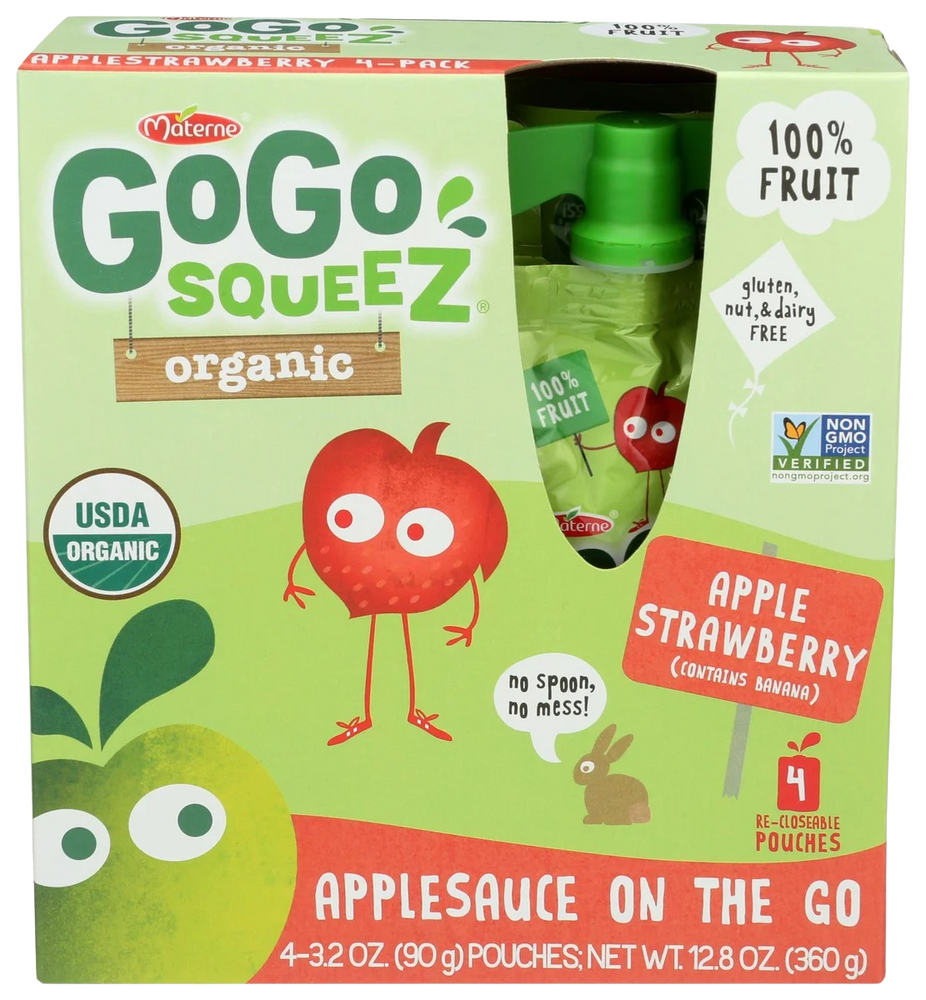 Organic Applesauce Strawberry (4 Pack)