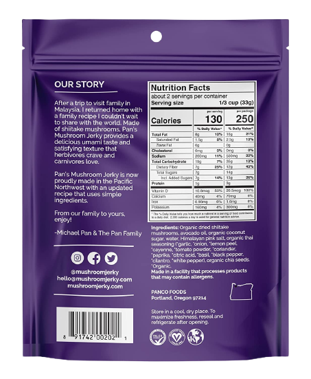 Zesty Thai Mushroom Jerky