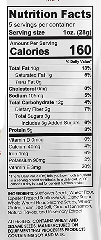 Cinnamon Sunflower Seed Crunchy Bites