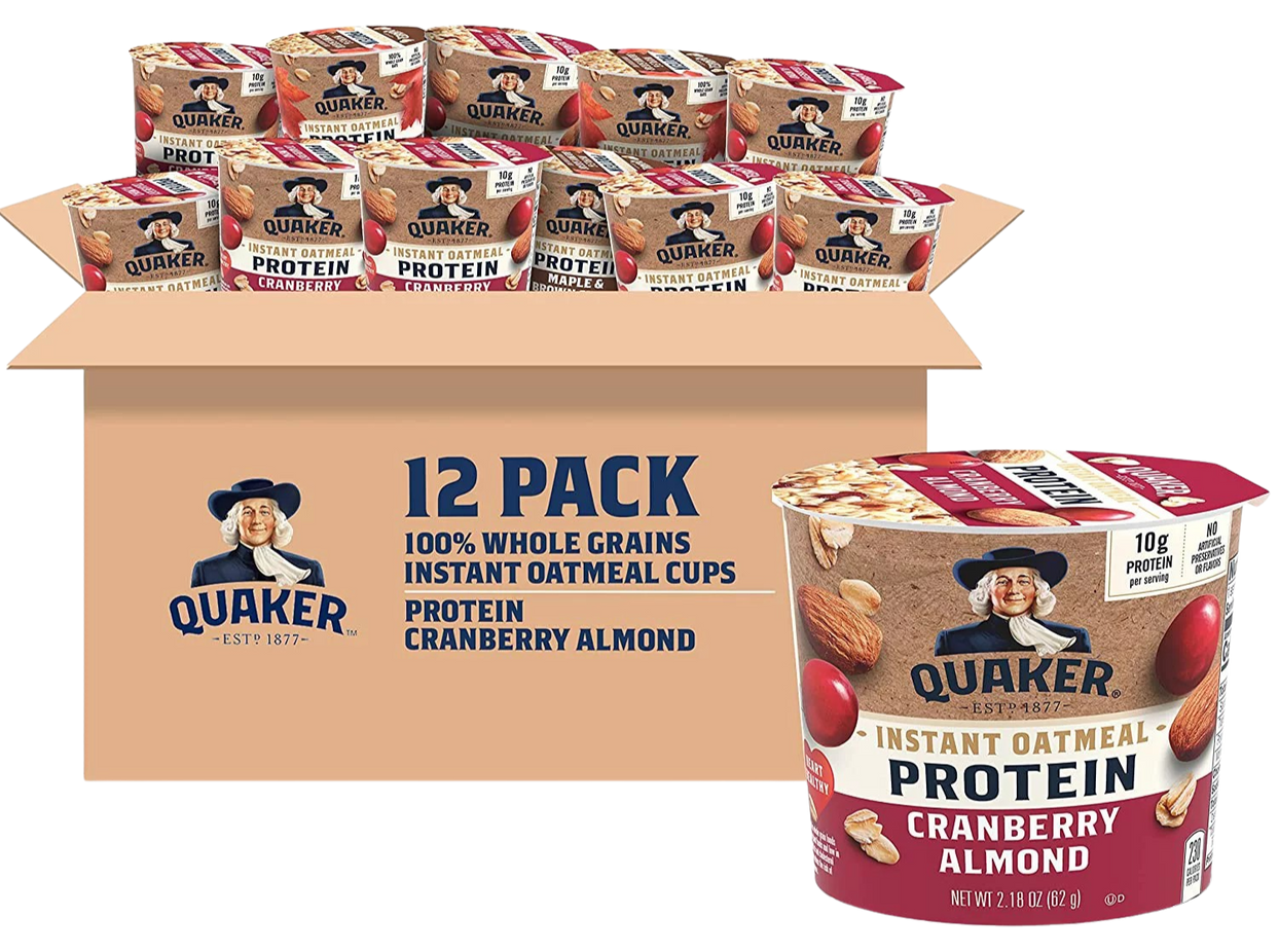 Instant Quaker Oats Protein Cranberry Almond (12 Pack)