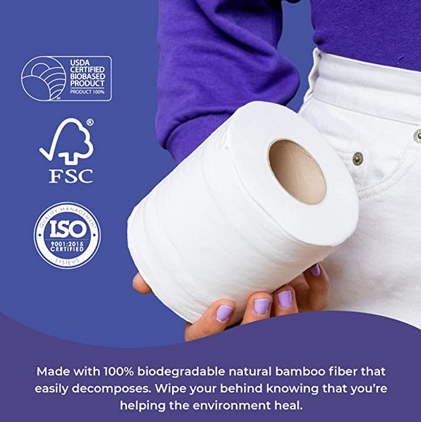 Bamboo Toilet Paper 12 Mega Rolls