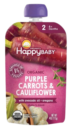 Organic Purple Carrots & Cauliflower With Avocado Oil & Oregano Baby Food Pouch