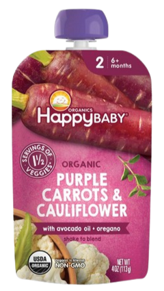 Organic Purple Carrots & Cauliflower With Avocado Oil & Oregano Baby Food Pouch