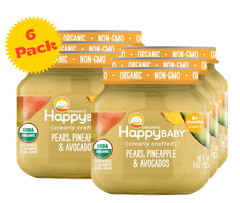 Organic Pears Pineapples & Avocados Baby Food  (6 Pack)