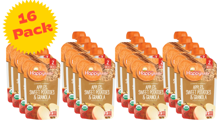 Organic Apples Sweet Potatoes & Granola Stage 2 Baby Food (16 Pack)