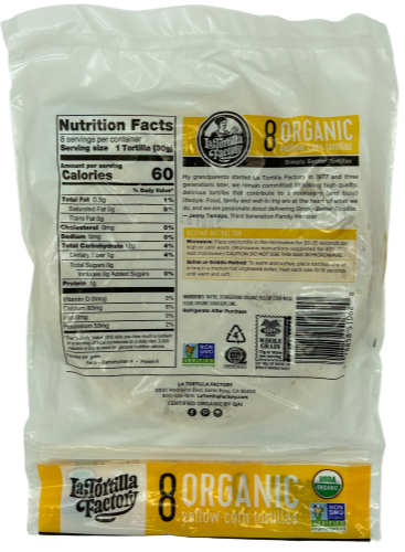 Organic Yellow Corn Tortillas (8 CT)