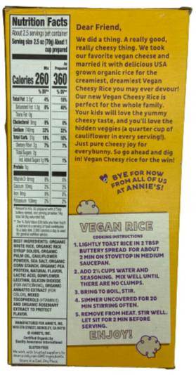 Vegan Cheesy Rice Aged Cheddar Flavor