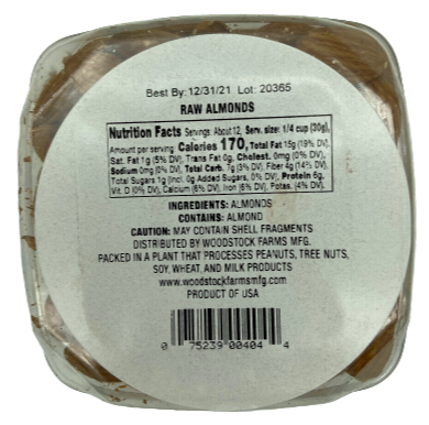 Almonds Raw Tub