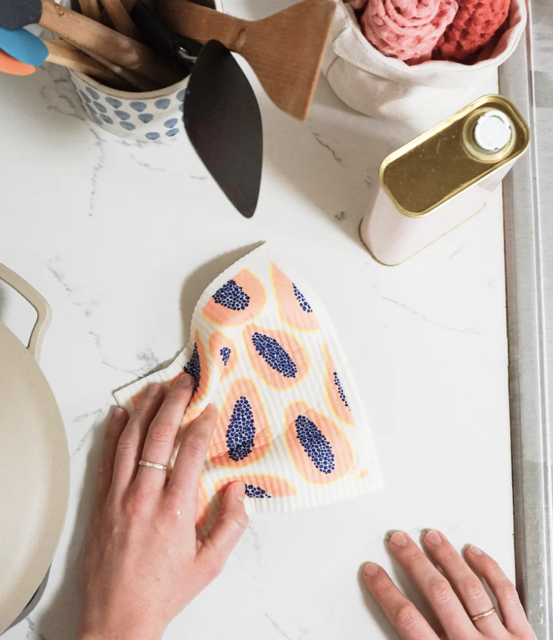 Compostable Sponge Cloth Pack - Fruit Pattern (4 Pack)