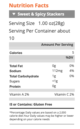 Sweet & Spicy Stacker Pickles
