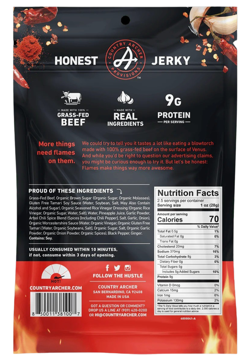 Grass-Fed Fuego Beef Jerky