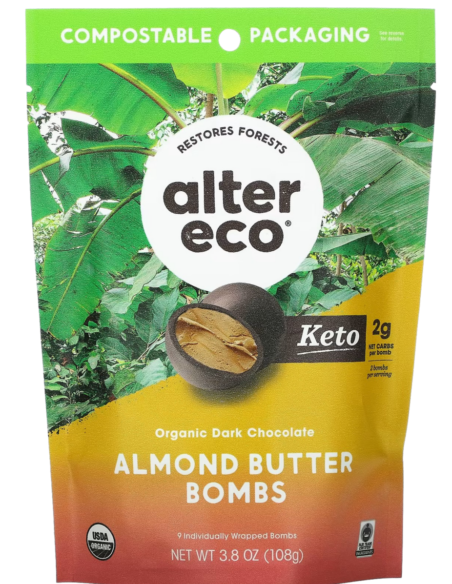 Organic Dark Chocolate Bombs Almond Butter
