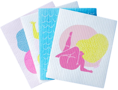 Compostable Sponge Cloth Pack - Ladies Pattern (4 Pack)
