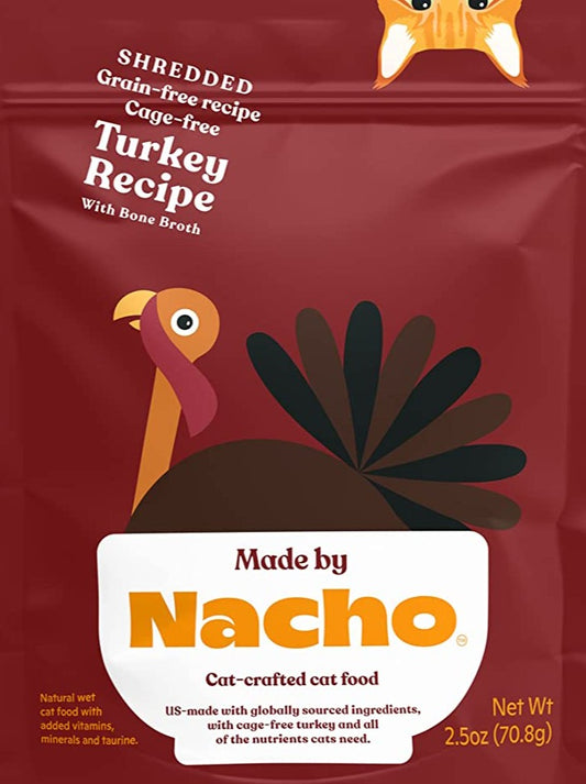 Cage-Free Shredded Turkey Wet Cat Food pouch