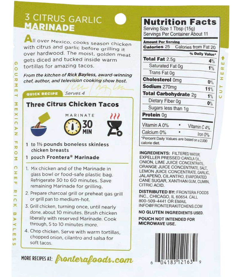 Three Citrus Garlic Marinade