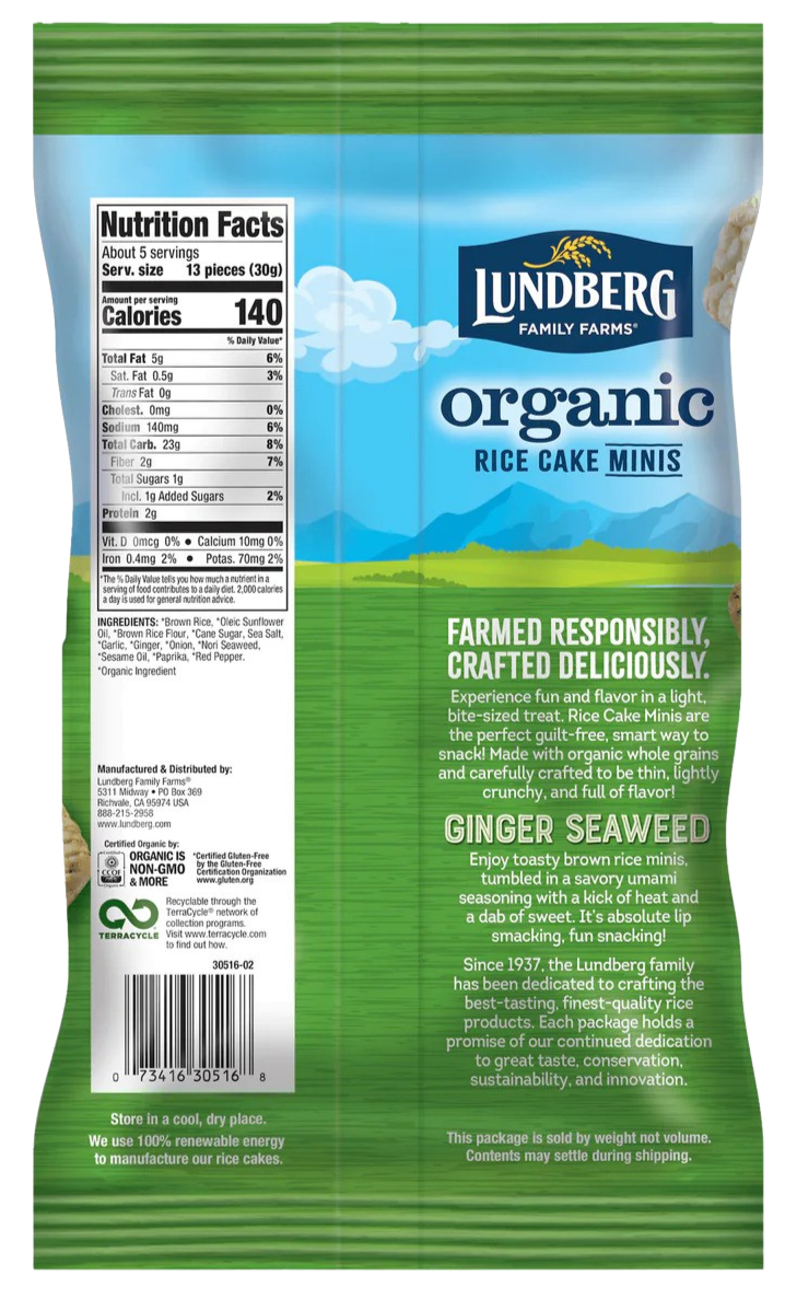 Organic Mini Ginger Seaweed Rice Cake